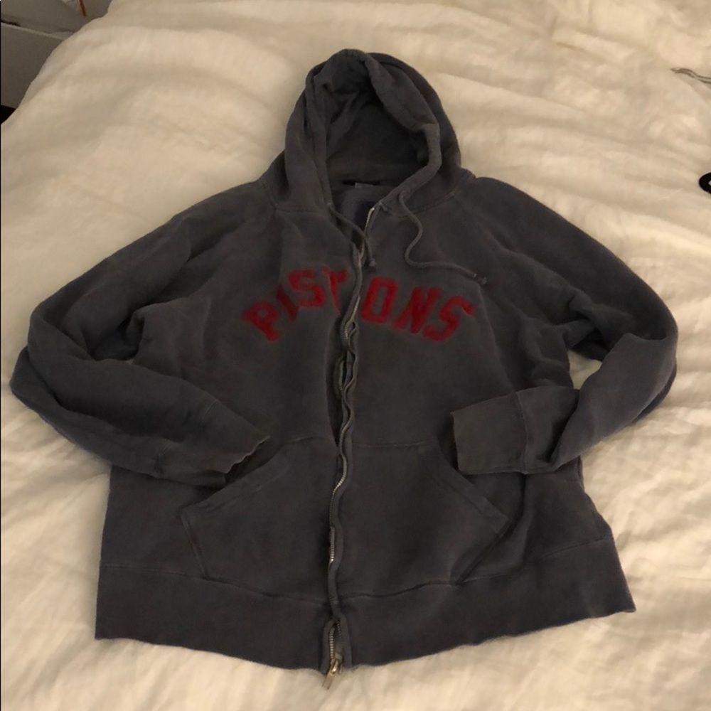 Detroit pistons zip up hoodie sweatshirt nba